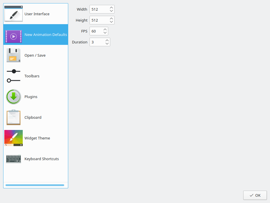 settings dialog